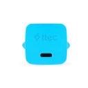 TTEC Φορτιστής Ταξιδιού SmartCharger GaN 20W PD USB C με Καλώδιο USB C 3A 120cm Neon Blue