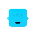TTEC Φορτιστής Ταξιδιού SmartCharger GaN 20W PD με Καλώδιο USB C σε Lightning 120 cm Neon Blue