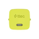 ttec SmartCharger GAN 45W PD Travel Fast Charger+ USB-C - USB-C 3A Cable Neon Yellow (2SCG45CNS) (TTEC2SCG45CNS)