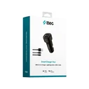 TTEC Φορτιστής αυτοκινήτου SmartCharger Duo 3.1A με διπλό USB και καλώδιο Lightning και USB-C