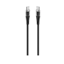 TTEC Cable AlumiCable Transparan Type C to Type C 60W Fast Charge Cable Black 120cm