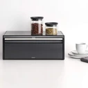 Δοχείο ψωμιού Brabantia Klappbrotkasten Front eckig μαύρο ματ με ανακλινόμενη πρόσοψη