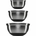 Brabantia Μπολ Ανάμειξης Σετ Steel Matt Black 1, 1.6 & 3 Λίτρα