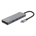 Trust Hub 4 Θυρών με σύνδεση USB-C / USB-A Γκρι 26062