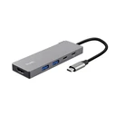 Trust Hub 4 Θυρών με σύνδεση USB-C / USB-A Γκρι 26062