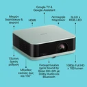 Epson Lifestudio Pop EF-61G (Ice Green) - Προβολέας Full HD 1920x1080, 700 lumen