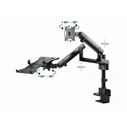 Gembird MA-DA3-02 Display Mounting Arm with Notebook Tray, Desk Mount, Up to 32 inches