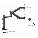 Gembird MA-DA3-02 Display Mounting Arm with Notebook Tray, Desk Mount, Up to 32 inches
