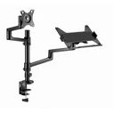 Gembird MA-DA-04 Dual Monitor Mount with Notebook Tray (Black)