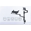 Gembird MA-DA-04 Dual Monitor Mount with Notebook Tray (Black)