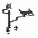 Gembird MA-DA-04 Dual Monitor Mount with Notebook Tray (Black)