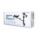 Gembird MA-DA-04 Dual Monitor Mount with Notebook Tray (Black)