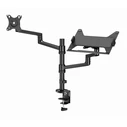 Gembird MA-DA-04 Dual Monitor Mount with Notebook Tray (Black)