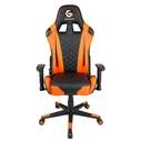Gembird Καρέκλα Gaming PVC Leather με Μαξιλάρια Μαύρο Πορτοκαλί