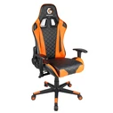 Gembird Καρέκλα Gaming PVC Leather με Μαξιλάρια Μαύρο Πορτοκαλί