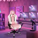 Gaming Chair Gembird PVC Leather White Pink