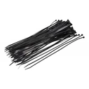 WKK Plastic Cable Ties, Black, UV-stabilized, 370 x 4.8 mm, 100 pcs