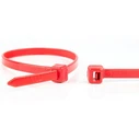 Πλαστικά δεματικά καλωδίων κόκκινα 370 x 4,8 mm, 100 τεμ.