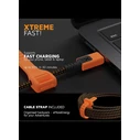 Xtorm Braided / Spiral USB 2.0 Cable USB-C male - USB-C 240W PD Πορτοκαλί 1.5m MOB.ACC.00649