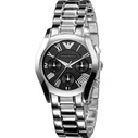 Emporio Armani AR0674 Women's 35mm Analog Quartz Chronograph Watch with Silver Stainless Steel Bracelet