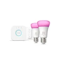 Philips Hue White and Color Ambiance Starter-Set E27 2τμχ - Έξυπνη Λάμπα RGBW 9W 1100lm A60