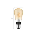 Philips Hue E27 Filament ST64 Smart LED Bulb 7W (7.2W nominal) 580 lm 2100K - Bluetooth, Zigbee, Hue Bridge