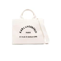 Karl Lagerfeld Rue St-Guillaume Υφασμάτινη Γυναικεία Tote Τσάντα Μπεζ 240W3892106