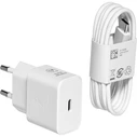Samsung 25W USB-C Wall Charger with USB-C to USB-C Cable White (EP-T2510X)