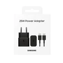 Samsung Φορτιστής Τοίχου 25W USB-C Μαύρος με Καλώδιο USB-C (EP-T2510X)