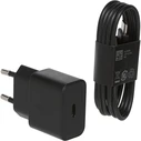 Samsung Φορτιστής Τοίχου 25W USB-C Μαύρος με Καλώδιο USB-C (EP-T2510X)