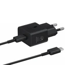 Samsung Φορτιστής Τοίχου 25W USB-C Μαύρος με Καλώδιο USB-C (EP-T2510X)
