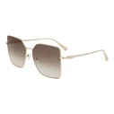 Women Sunglasses Longchamp LO173SN 157 – Yellow Lens, Golden Metal Frame (57/15/145 mm)