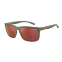 Arnette Stripe Men's Sunglasses AN4251-28546R (58/17/140) Gray frame, Red mirrored lenses