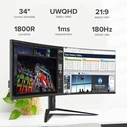 ARMAGGEDDON Monitors Curved Ultra Wide Gaming Monitor 34 PIXXEL XTREME Series Super G180 G Sync Black
