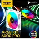 Cooling Fans ARMAGGEDDON Durable Silent Fan ARGB Kit 6000 Pro 4 Pack White