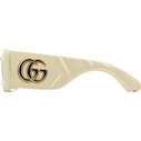 Gucci Γυναικεία Γυαλιά Ηλίου με Λευκό Κοκκάλινο Σκελετό και Καφέ Φακό GG0811S-002