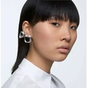 Swarovski Mesmera Square Cut Single Stud Earring with Clip — Silver with Stones (Model 5600756)