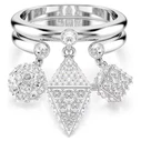 Swarovski Dextera Women's Ring Set Stainless Steel Rings with Stones, Size 55