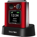 Bea-Fon Fold 10 Silver Line Flip Phone (Red-Silver)