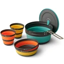 Sea to Summit Camping Pot & Collapsible Dish Set - 0.68 L bowl, 2.2 L pot, 2 bowls, 2 mugs (Orange/Black/Blue/Yellow)