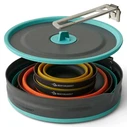 Sea to Summit Camping Pot & Collapsible Dish Set - 0.68 L bowl, 2.2 L pot, 2 bowls, 2 mugs (Orange/Black/Blue/Yellow)