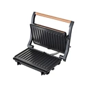 Τοστιέρα Primo Panini PRPT-40492 Αντικολλητικές πλάκες 1000W Wooden-Μαύρη