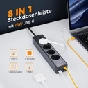 Tessan Πολύπριζο 4 Θέσεων με 2 USB-A, 2 USB-C, Διακόπτη και Καλώδιο 2m TS-PS03DE00