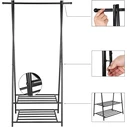 Songmics Μεταλλική Κρεμάστρα Ρούχων Δαπέδου 87.5 x 41 x 155 cm Χρώματος Μαύρο (HSR05B) (SNGHSR05B)