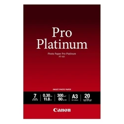 Φωτογραφικό Χαρτί Pro Platinum Canon A3 Glossy 300g/m² 20 Φύλλα (2768B017)