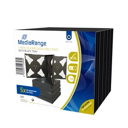 Θήκη CD/DVD MediaRange for 6 discs 22mm Black Pack 5 (MRBOX34-6)