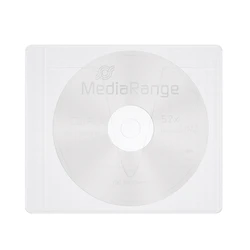Θήκη CD/DVD MediaRange Adhesive-backed fleece Sleeves for 1 disc White/semi-clear, Pack 50
