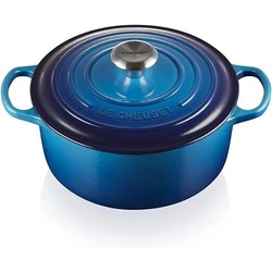 Le Creuset Signature Cast Iron Casserole with Lid, 24 cm, Azure