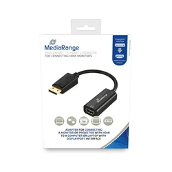 Αντάπτορας HDMI MediaRange to DisplayPort converter, gold-plated, 15cm, black