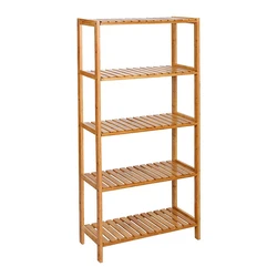 Bathroom Shelf SONGMICS Bamboo 5 Adjustable Shelves 130 x 60 x 26 cm BCB35Y